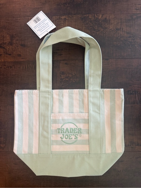 Trader Joe'S Handbags - 🌸 VIRAL Trader Joe’s GREEN Pastel Mini Tote 🌸